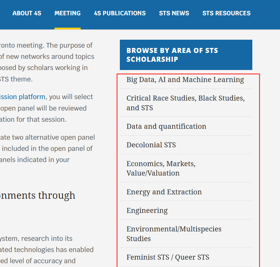 Topic areas